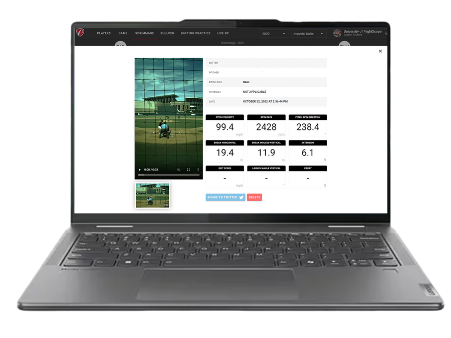 FlightScope X3B Baseball Launch Monitor